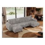 Narożnik AXEL U - uniwersalny - jasnoszary, sztruks