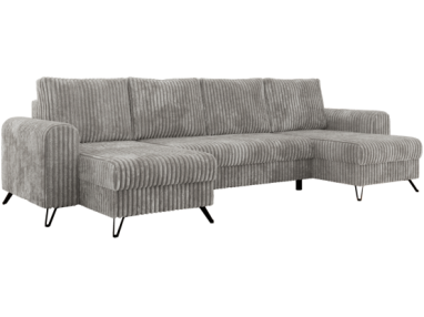 Narożnik AXEL U - uniwersalny - jasnoszary, sztruks