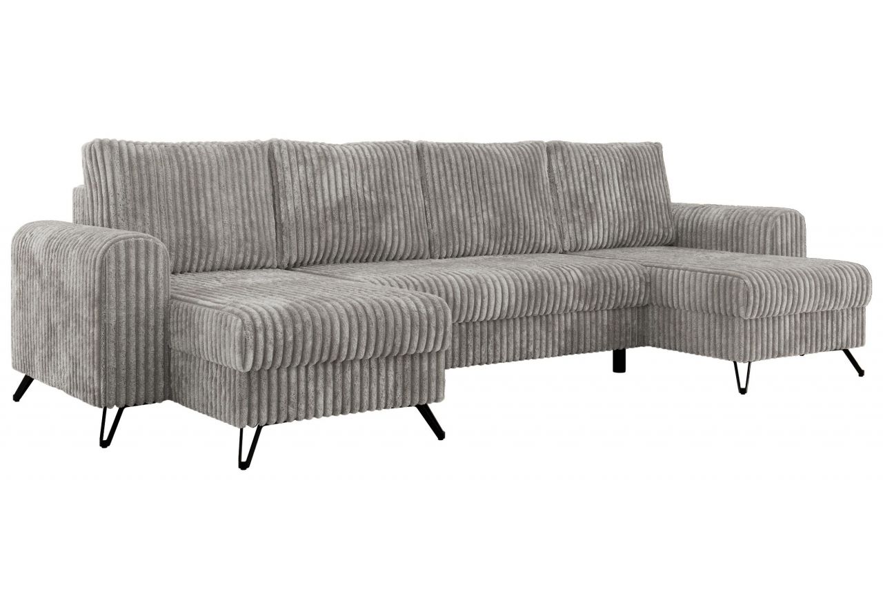 Narożnik AXEL U - uniwersalny - jasnoszary, sztruks