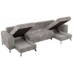 Narożnik AXEL U - uniwersalny - jasnoszary, sztruks