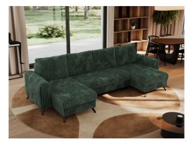 Narożnik AXEL U - uniwersalny - ciemnozielony, sztruks