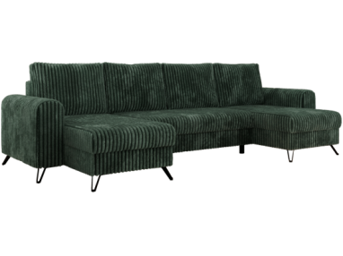 Narożnik AXEL U - uniwersalny - ciemnozielony, sztruks