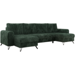 Narożnik AXEL U - uniwersalny - ciemnozielony, sztruks