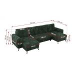 Narożnik AXEL U - uniwersalny - ciemnozielony, sztruks