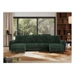 Narożnik AXEL U - uniwersalny - ciemnozielony, sztruks