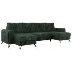 Narożnik AXEL U - uniwersalny - ciemnozielony, sztruks