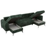 Narożnik AXEL U - uniwersalny - ciemnozielony, sztruks