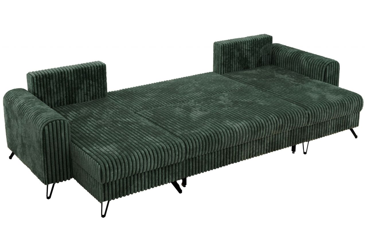 Narożnik AXEL U - uniwersalny - ciemnozielony, sztruks