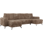 Narożnik AXEL U - uniwersalny - brązowy, sztruks