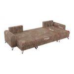 Narożnik AXEL U - uniwersalny - brązowy, sztruks