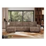 Narożnik AXEL U - uniwersalny - brązowy, sztruks