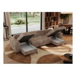 Narożnik AXEL U - uniwersalny - brązowy, sztruks