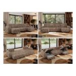 Narożnik AXEL U - uniwersalny - brązowy, sztruks