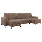 Narożnik AXEL U - uniwersalny - brązowy, sztruks