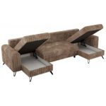 Narożnik AXEL U - uniwersalny - brązowy, sztruks