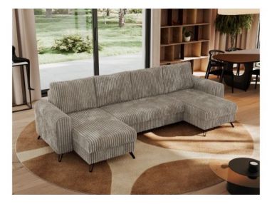 Narożnik AXEL U - uniwersalny - jasnobrązowy, sztruks