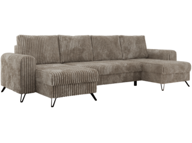 Narożnik AXEL U - uniwersalny - jasnobrązowy, sztruks