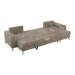 Narożnik AXEL U - uniwersalny - jasnobrązowy, sztruks