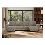 Narożnik AXEL U - uniwersalny - jasnobrązowy, sztruks