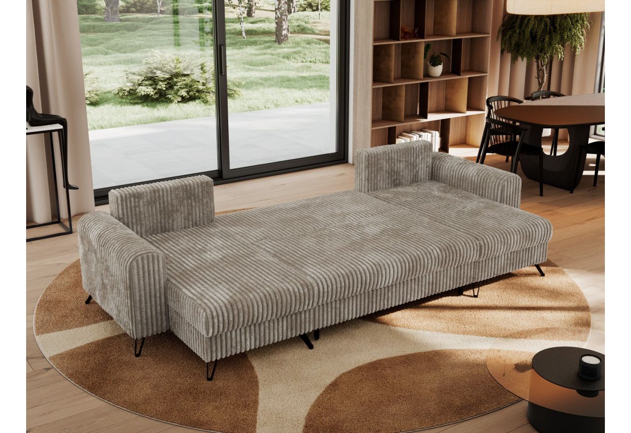 Narożnik AXEL U - uniwersalny - jasnobrązowy, sztruks