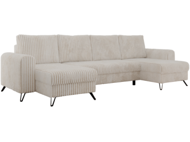 Narożnik AXEL U - uniwersalny - beżowy, sztruks