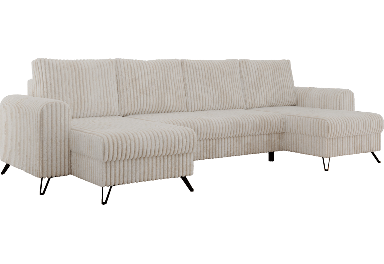 Narożnik AXEL U - uniwersalny - beżowy, sztruks