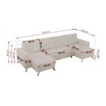 Narożnik AXEL U - uniwersalny - beżowy, sztruks