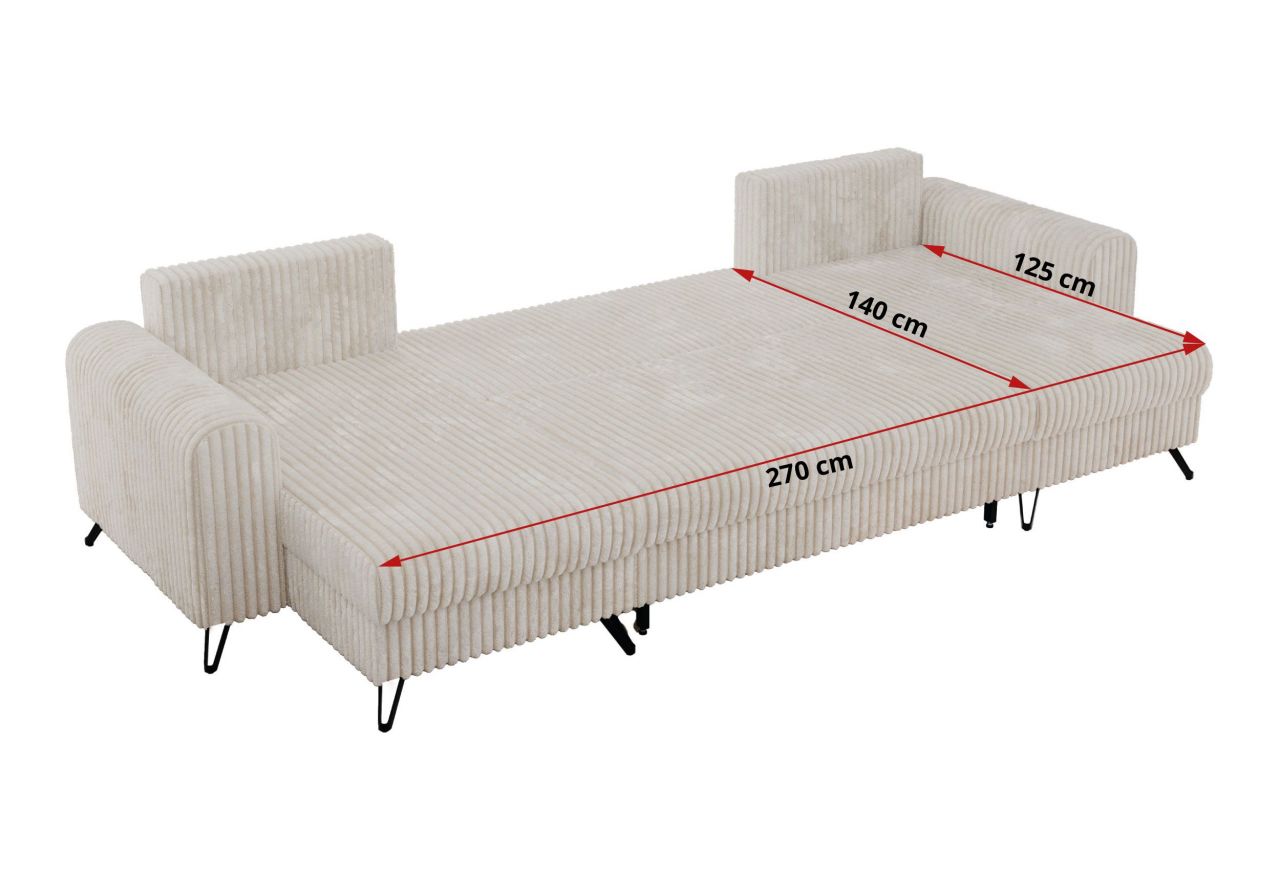 Narożnik AXEL U - uniwersalny - beżowy, sztruks