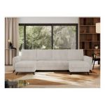 Narożnik AXEL U - uniwersalny - beżowy, sztruks