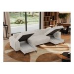 Narożnik AXEL U - uniwersalny - beżowy, sztruks