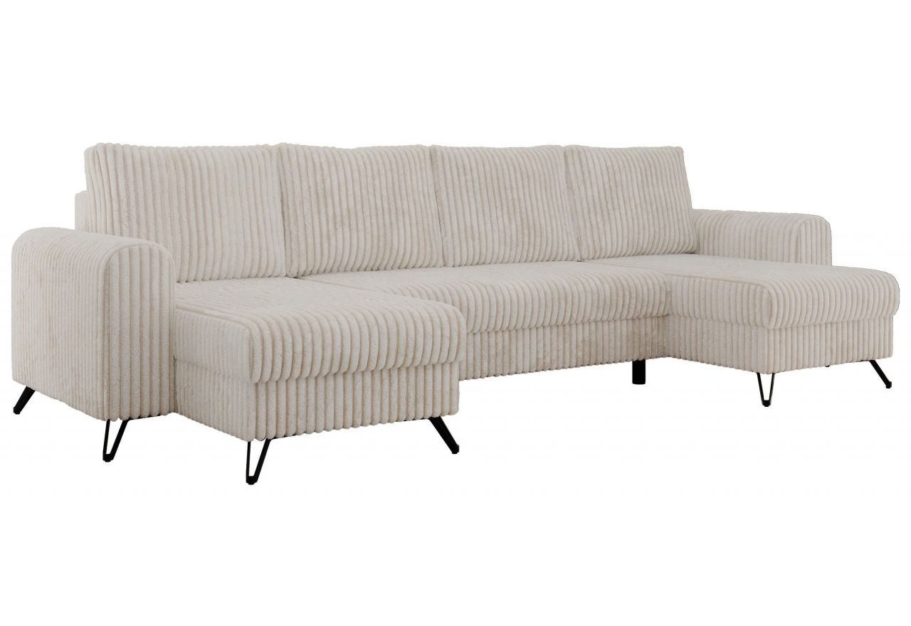 Narożnik AXEL U - uniwersalny - beżowy, sztruks