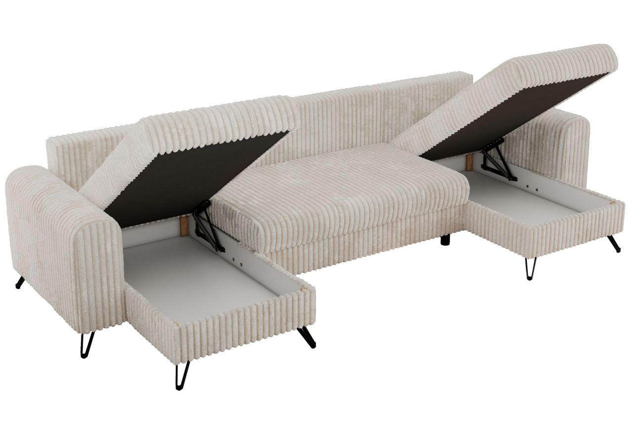 Narożnik AXEL U - uniwersalny - beżowy, sztruks