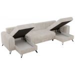 Narożnik AXEL U - uniwersalny - beżowy, sztruks