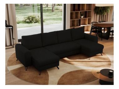 Narożnik AXEL U - uniwersalny - czarny, boucle