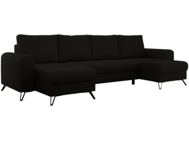 Narożnik AXEL U - uniwersalny - czarny, boucle