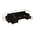 Narożnik AXEL U - uniwersalny - czarny, boucle