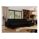 Narożnik AXEL U - uniwersalny - czarny, boucle