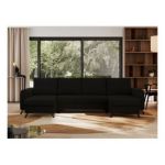 Narożnik AXEL U - uniwersalny - czarny, boucle