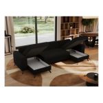 Narożnik AXEL U - uniwersalny - czarny, boucle