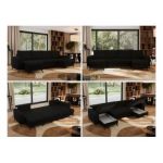 Narożnik AXEL U - uniwersalny - czarny, boucle