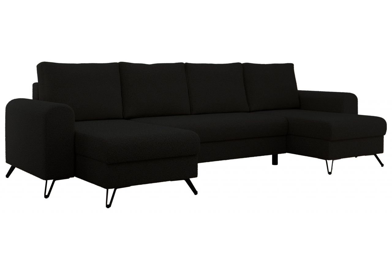 Narożnik AXEL U - uniwersalny - czarny, boucle