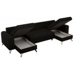 Narożnik AXEL U - uniwersalny - czarny, boucle