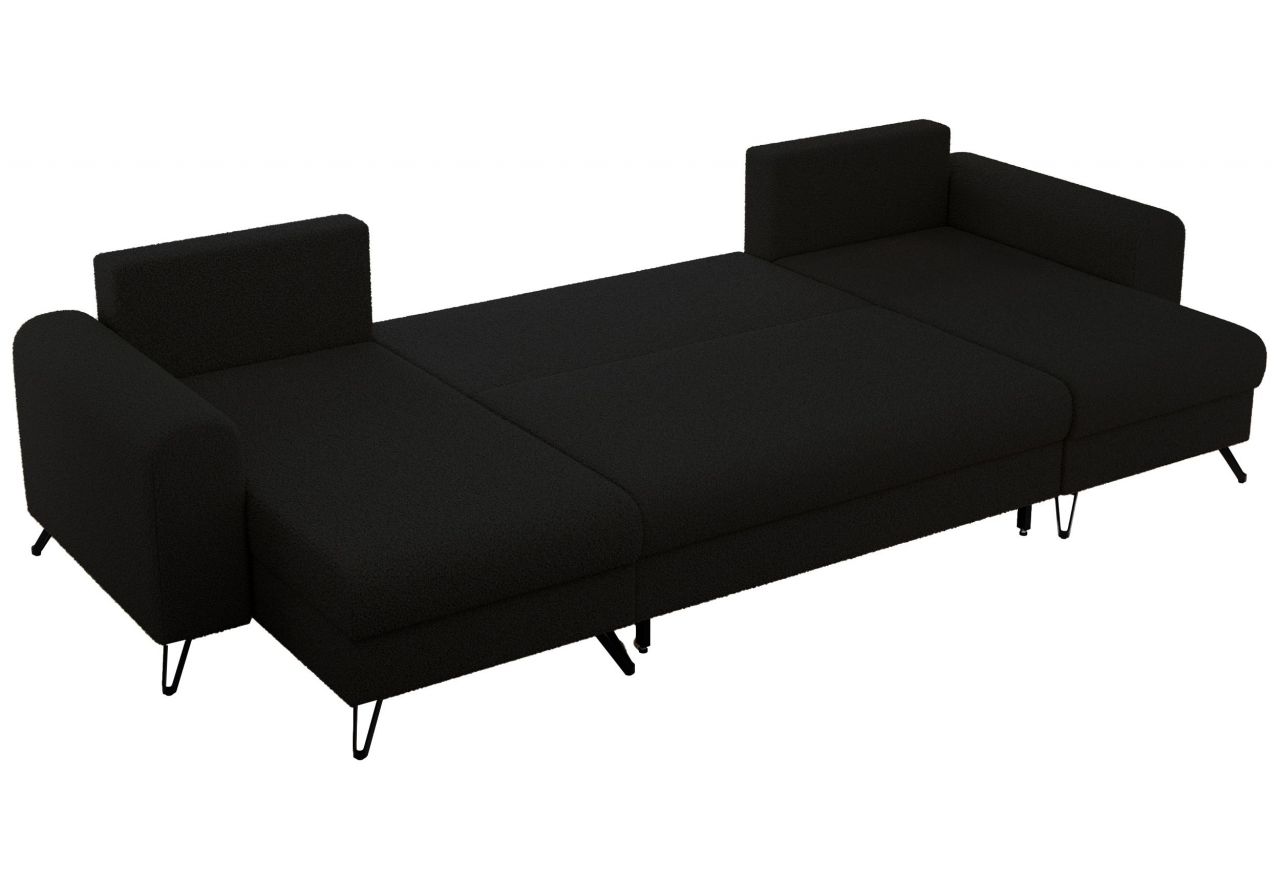 Narożnik AXEL U - uniwersalny - czarny, boucle