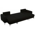 Narożnik AXEL U - uniwersalny - czarny, boucle