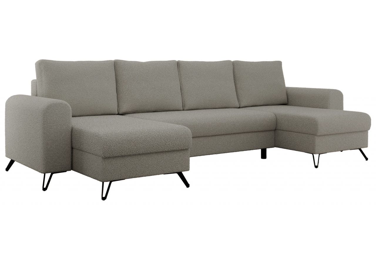 Narożnik AXEL U - uniwersalny - jasnoszary, boucle