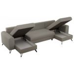 Narożnik AXEL U - uniwersalny - jasnoszary, boucle