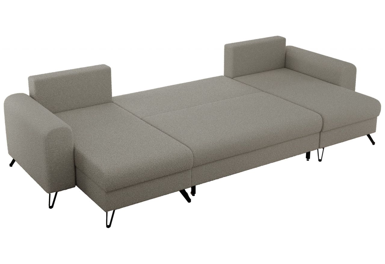 Narożnik AXEL U - uniwersalny - jasnoszary, boucle