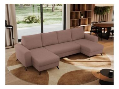 Narożnik AXEL U - uniwersalny - różowy, boucle