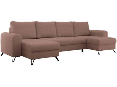 Narożnik AXEL U - uniwersalny - różowy, boucle