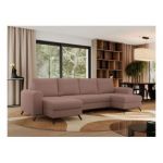 Narożnik AXEL U - uniwersalny - różowy, boucle